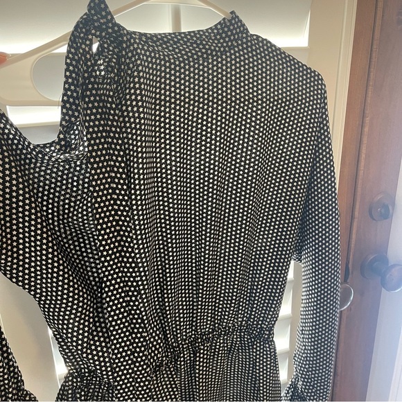 Robert Rodriguez Star Print Cold Shoulder Silk Dress, Small - Picture 10 of 15